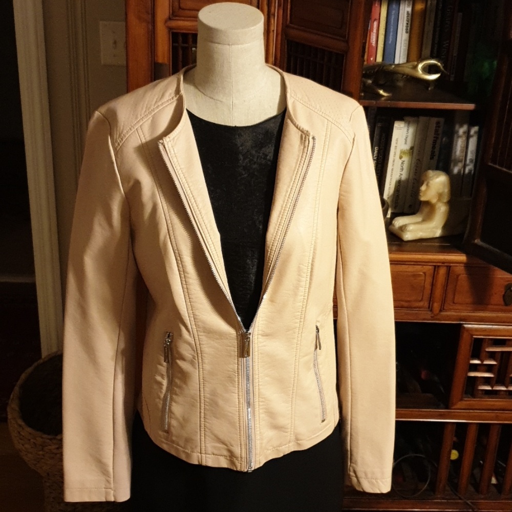 NWT Kenneth Cole Reaction faux leather jacket sz S